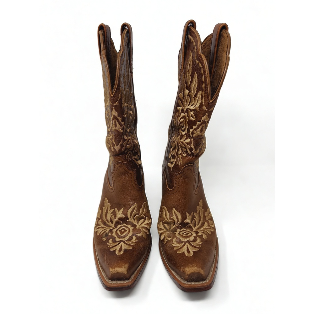 Ariat Unbridled Roxanne Western Cowboy Boots Womens 7B Leather Broad Square Toe - Picture 4 of 10